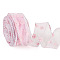 20M Polyester Ribbons, Flower, Pink, 1-5/8 inch(40mm)