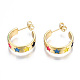 Brass Enamel Stud Earrings&nbsp;EJEW-T014-05G-NF-2
