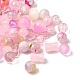 透明ガラスビーズ  混合図形  ピンク  5.5~16x6~11.5x6.5~10.5mm  穴：1.2~1.6mm  約1470個/1000g&nbsp;DGLA-C005-01E-1