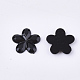 プラスチックカボション  花  ブラック  9x9.5x1.5mm  約5000個/袋&nbsp;KY-T012-01A-2