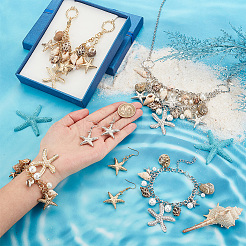 Natural Shell & Starfish Beach Jewelry Set&nbsp;SJEW-PH0001-14