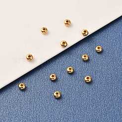 真鍮ビーズ  長持ちメッキ  カドミウムフリー＆ニッケルフリー＆鉛フリー  ロンデル  18KGP本金メッキ  3x2mm  穴：0.9mm&nbsp;X-KK-F824-102G