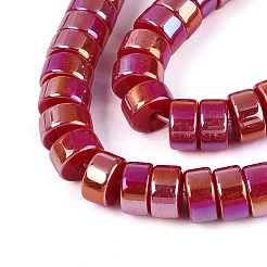 AB Color Plated Opaque Glass Beads Strands&nbsp;GLAA-T026-4x8mm-P03