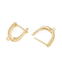 Rack Plating Brass Micro Pave Cubic Zirconia Hoop Earring Findings&nbsp;CU-CBA5806-04LG