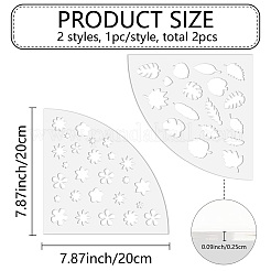 アクリル絞り染めステンシル再利用可能なアート絵画テンプレート  扇状  花  20x20cm&nbsp;DIY-WH0429-004