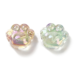 UVメッキ透明レインボー虹色アクリルビーズ  キャッツクロー  ミックスカラー  18.5x16x12.5mm  穴：2.5mm&nbsp;TACR-R001-02A