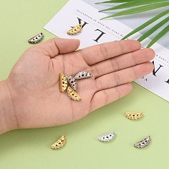 真鍮製ラインストーンブリッジスペーサー  7のPCクリア中東ラインストーンビーズで  3の穴  ニッケルフリー  ミックスカラー  19x7x3mm  穴：1.2mm&nbsp;RB-RSB024-M-NF