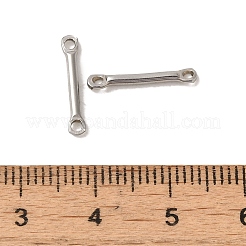変色しない304ステンレススチールリンク  バーコネクタチャーム  ステンレス鋼色  15x2.5x1.5mm  穴：1.4mm&nbsp;LS-STAS-Q323-05A-P