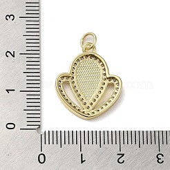 Brass Micro Pave Cubic Zirconia Pendants&nbsp;KK-Q808-24G