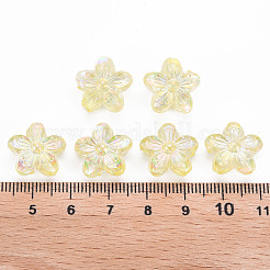 透明なアクリルビーズ  ABカラー  花  きいろ  14.5x15.5x7mm  穴：1.8mm  約657個/500g&nbsp;TACR-S154-45C-915