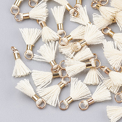 Polycotton(Polyester Cotton) Tassel Pendant Decorations&nbsp;FIND-S275-31G