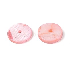 天然淡水シェルビーズ連売り  ディスク  染め  ヒシビーズ  ピンク  9~10.5x0.5~3mm  穴：1mm  約202~211個/連  15.16~15.75インチ（38.5~40cm）&nbsp;SHEL-N037-03A-05
