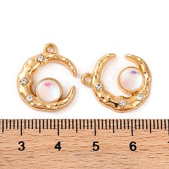 合金クリスタルラインストーンペンダント  ムーンチャーム  透明  17x16x4mm  穴：1.6mm&nbsp;ALRI-M021-08D