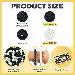 2 Styles Natural Lava Rock Round Beads Strands&nbsp;G-TA0002-30