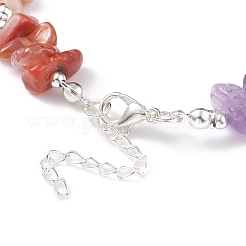 Natural & Synthetic Mixed Gemstone Chips Beaded Bracelet&nbsp;BJEW-TA00107
