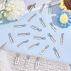40Pcs 20 Styles Rectangle with Word Alloy Pendant Decoration&nbsp;HJEW-HY00059