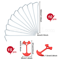 SUPERFINDING 15Pcs Aluminum Alloy Fishbone Tent Stakes Pegs and 10Pcs Iron Camping Tent Pegs&nbsp;FIND-FH0001-66