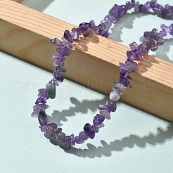 天然サパー 7 ルチルクォーツチップビーズネックレス 男性用 女性用  ステンレススチール製のロブスタークロウ留め金とステンレススチール製のチェーンエクステンダー付き  ステンレス鋼色  15.87~16.14インチ（40.3~41cm）&nbsp;NJEW-G159-01U