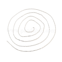 スターリングシルバーのペーパークリップチェーン925個  ハンダ付け  スプール/カード用紙なし  銀  3.5x1.5x0.3mm&nbsp;STER-P064-02S
