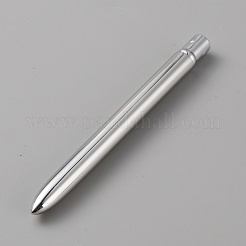 ネイルアート用品ブラシペン  アルミニウムハンドルとナイロンヘッド付き  銀  18x0.9cm  ヘッド：6.5x2mm&nbsp;MRMJ-WH0075-93B