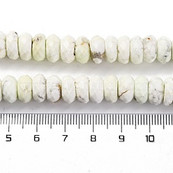 ナチュラルレモンターコイズ（ジャスパー）ビーズ連売り  多面カット  ロンデル  10x5~5.5mm  穴：1mm  約77~78個/連  15.55~15.75''（39.5~40センチメートル）&nbsp;G-K380-A50-10