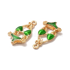 合金エナメル パンツ  鉛フリー＆カドミウムフリー  ライトゴールド  ビキニチャーム  グリーン  25x13.5x4mm  穴：1.6mm&nbsp;ENAM-K067-48KCG-04
