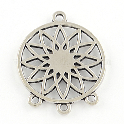 Tibetan Style Alloy Cabochon Chandelier Connector Settings&nbsp;TIBEP-R304-017AS-LF