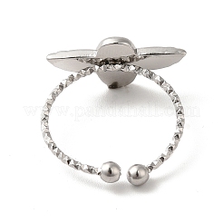 Non-Tarnish 304 Stainless Steel Owl Open Cuff Rings for Women&nbsp;X-RJEW-H136-01P