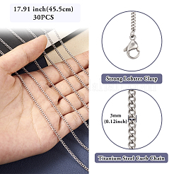 Stainless Steel Curb Chain Necklaces for Men Women&nbsp;NJEW-TAC0001-017