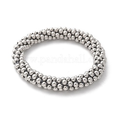 304ステンレススチールブレスレット  ラウンド  ステンレス鋼色  3/8インチ（1cm）  内径：2インチ（5cm）&nbsp;STAS-D330-01P