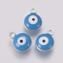 Double-sided Platinum Plated Alloy Enamel Charms&nbsp;ENAM-WH0046-B05