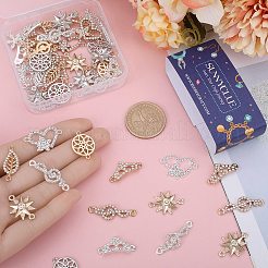 56Pcs 14 Style Alloy Crystal Rhinestone Connector Charms&nbsp;FIND-SC0007-90