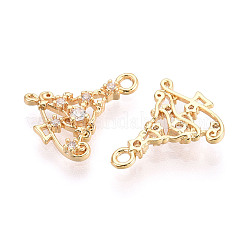 Brass Micro Pave Cubic Zirconia Charms&nbsp;KK-N263-146A-G