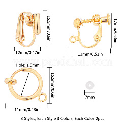 Brass Clip on Earring Findings&nbsp;KK-SC0001-36