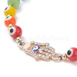 10Pcs 10 Style Lampwork Evil Eye Braided Bead Bracelets Set&nbsp;BJEW-JB08874