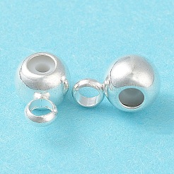 真鍮チューブベイル  ループベイル  スライダービーズ  カドミウムフリー＆鉛フリー  925銀メッキ  7.5x5x4mm  穴：1.8mmと1.2mm&nbsp;KK-R149-13B-S