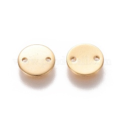 304ステンレススチールリンクコネクター  フラットラウンド  ゴールドカラー  8x0.8mm  穴：1mm&nbsp;STAS-L226-020B-G