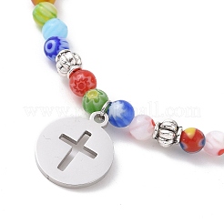 201 Stainless Steel Charm Stretch Bracelets for Halloween&nbsp;BJEW-JB05975-02
