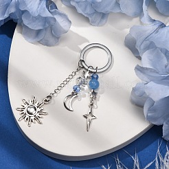 Star & Moon & Sun Alloy Charm Keychains&nbsp;KEYC-JKC01004