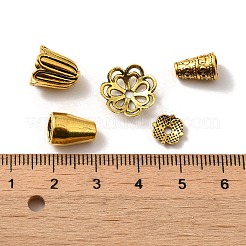 チベット風合金ビーズキャップ  混合図形  アンティーク黄金  5~20x2~10mm  穴：0.5mm&nbsp;TIBE-MSMC004-AG