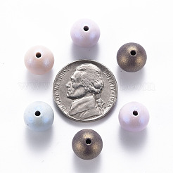 スプレープリントアクリルビーズ  ラウンド  ミックスカラー  10x9.5mm  穴：1.6mm  約870個/500g&nbsp;MACR-S373-43J
