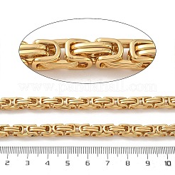 201 ステンレススチール製ビザンチンチェーン  溶接されていない  ゴールドカラー  6x6mm&nbsp;SA-CBA46AF-02C-G