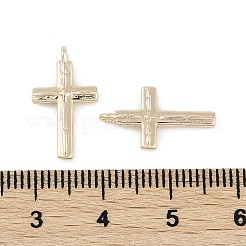 真鍮チャーム  カドミウムフリー＆ニッケルフリー＆鉛フリー  クロスチャーム  18KGP本金メッキ  17x10x2.5mm  穴：1.4mm&nbsp;KK-Z075-03G