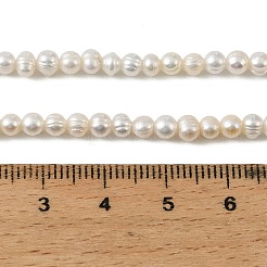 天然養殖淡水パールビーズ連売り  ポテト  グレード2 A  雪  3~3.5mm  穴：0.5mm  約105個/連  14.57''（37センチメートル）&nbsp;PEAR-L034-15B