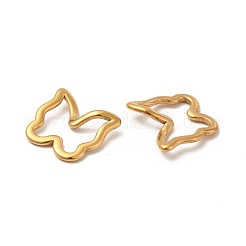 304ステンレススチールリンクリング  ねじれた蝶  ゴールドカラー  15x15.5x3.5mm  内径：10x11.5mm&nbsp;LS-STAS-F283-06G