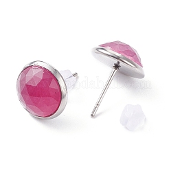 Natural Gemstone Dome/Half Round Stud Earrings for Women&nbsp;EJEW-JE04800