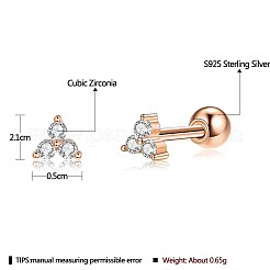 925 Sterling Silver Stud Earring&nbsp;EJEW-BB72109-RG-C3