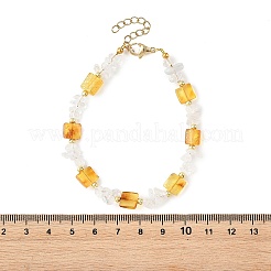 Natural Amber & Quartz Crystal Beaded Bracelets for Women&nbsp;BJEW-JB14197