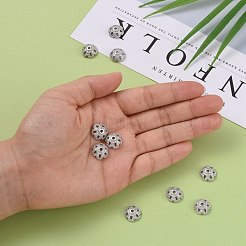 Eco-Friendly 6-Petal Flower Brass Micro Pave Cubic Zirconia Bead Caps&nbsp;ZIRC-M098-01P-FF