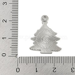クリスマステーマ合金エナメルペンダント  プラチナ  クリスマスツリー  22x18x1.5mm  穴：1.8mm&nbsp;LS-ENAM-Z020-02K